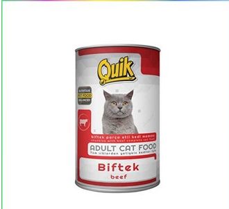 Quik Консервы для взрослых кошек с говядиной и говяжьими кусочками 415 грамм