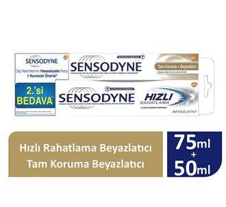 Sensodyne Quick Relief отбеливающая зубная паста 75 мл + Full Protection отбеливающая зубная паста 50 мл