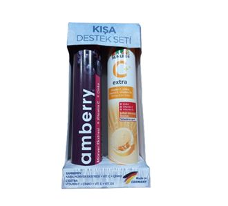 Sunlife Samberry Black Elderberry 20 шипучих таблеток + Sunlife Extra Vitamin C 20 шипучих таблеток Набор для зимней поддержки