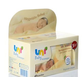 Uni Baby Newborn Влажные хлопковые салфетки Advantage Package 3x40 шт.