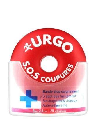 Urgo S.O.S Coupures Stop Bleeding Strip Остановить кровотечение пластырь 3M X 2.5Cm 25 Применение