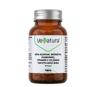 VeNatura Бета-глюкан, эхинацея, шиповник, витамин С и цинк 30 капсул