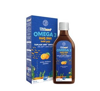 Wellcare Omega 3 UniQ Натуральный рыбий жир со вкусом апельсина 150 мл