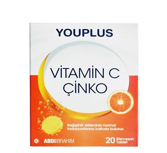 YouPlus Витамин C Цинк 20 шипучих таблеток (ABDİ10008)