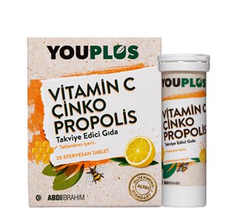 YouPlus Витамин C Цинк Прополис 20 шипучих таблеток