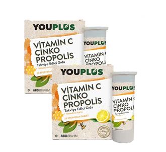 YouPlus Витамин C Цинк Прополис 20 шипучих таблеток 2 упаковки