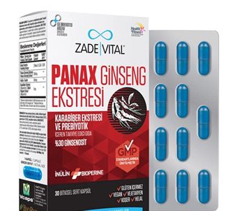 Zade Vital Panax Ginseng Extract and Prebiotic Supplementary Food 30 травяных капсул